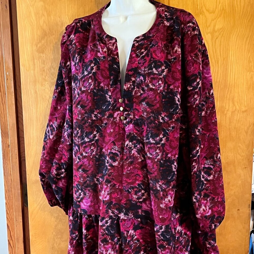 Time and Tru Women's dress/long shirt - 3XL pink/purple/navy floral